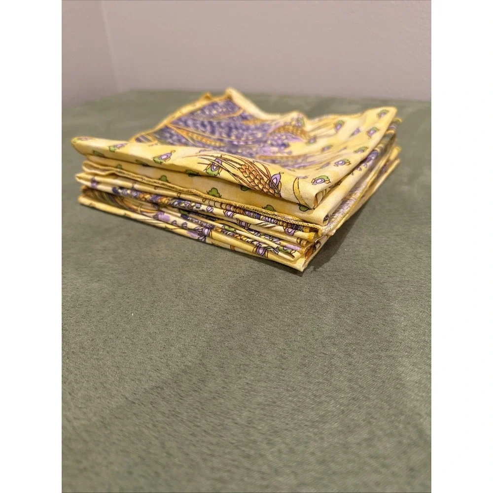 French Provencal Cotton Set of 8 Napkins Lavender Bouquet 14